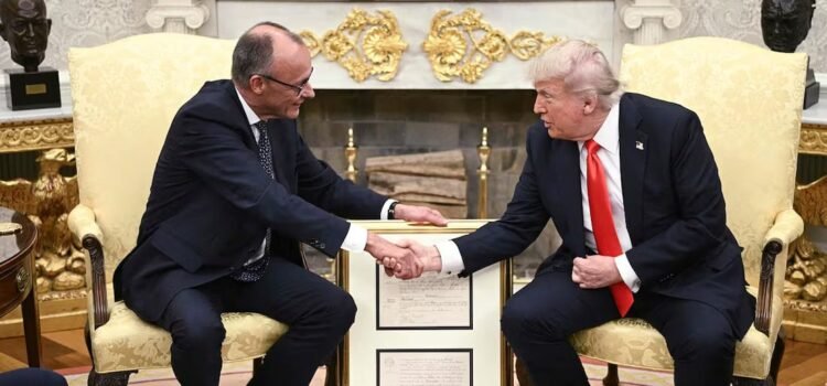 Regala Merz a Trump certificado de nacimiento de su abuelo nacido en Alemania