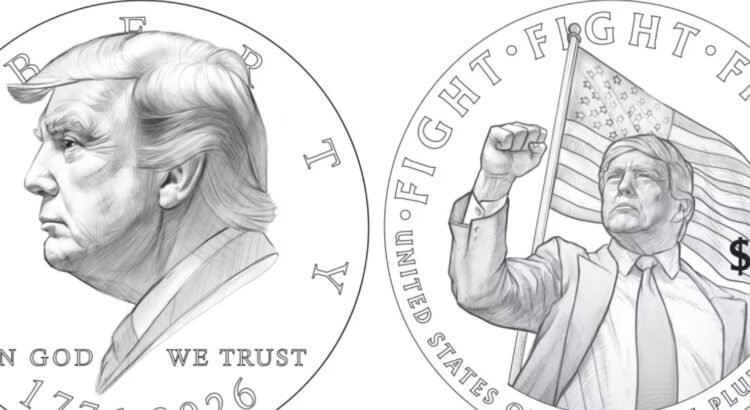 El diseño preliminar de la moneda de US$ 1 de Trump es “real”, dice el tesorero de EE.UU.